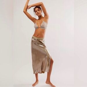 Free people drop everything half slip gold xs